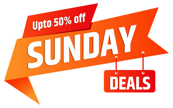 sunday deals sale label. Marketing Label Sticker Offer Discount Special Announcement On Event. orange sale banner