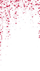 Red hearts scattered on white background.