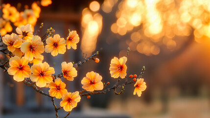 Springs Blossom Serenade, Cherry Trees in Bloom, Soft Floral Whispers, Natures Renewal Dance