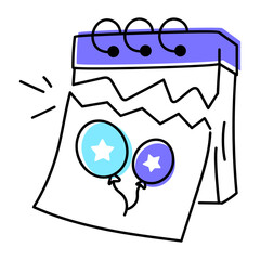 Happy Birthday Doodle Icon