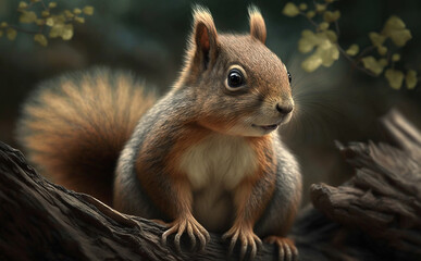 Obraz premium Squirrel in wildlife