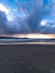 Dramatic clouds at Carrickfad by Portnoo at Narin Strand in County Donegal Ireland