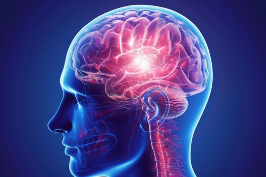 AI Brain Chip ai. Artificial Intelligence hyper human neurological public health mind circuit board. Neuronal network vrm smart computer processor voltage regulators