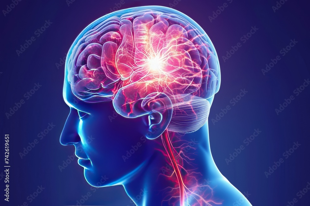 Poster ai brain chip quantum. artificial intelligence problem human cloud cost estimation mind circuit boar