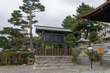 Nagano, Japan. The grounds of Zenko-ji, a Japanese Buddhist temple