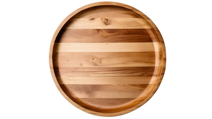 Round Wooden Dish isolated on transparent background.
