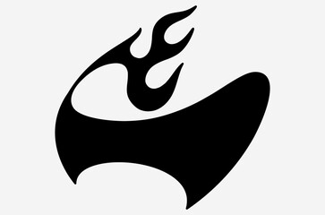 outline fire doodle vector image