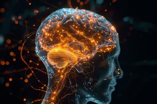 AI Brain Chip von. Artificial Intelligence ai mind neurotechnology ethics circuit board. Neuronal network silicon on insulator computer processor brain computer interface devices