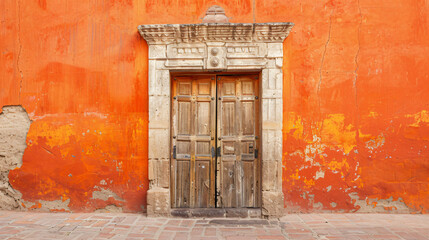 Old wooden door in the Santa Catalina Monastery.