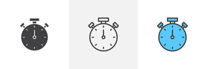 Stop Watch Isolated Line Icon Style Design. Simple Vector illustration