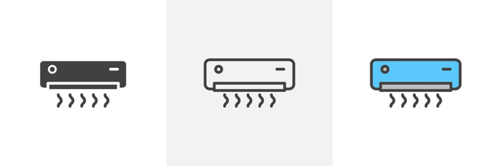 Air Conditioner Isolated Line Icon Style Design. Simple Vector illustration