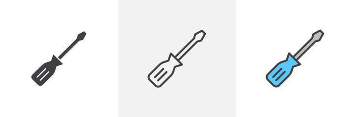 Screwdriver Isolated Line Icon Style Design. Simple Vector illustration
