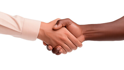 Man's handshake cut out. Handshake agreement on transparent background