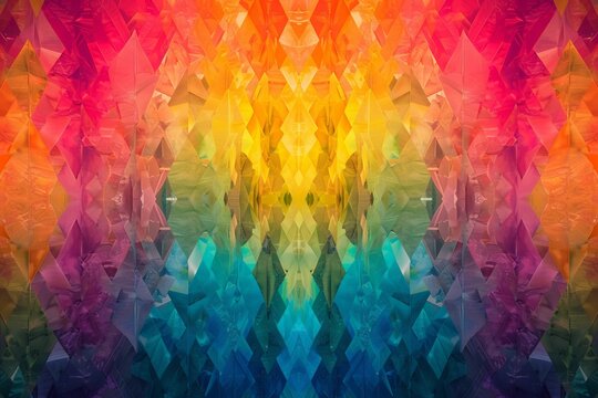 Colorful Rainbow trellis Copy Spcae Design. Vivid bold wallpaper fashionable abstract background. Gradient motley gaudy lgbtq pride colored neon illustration teal