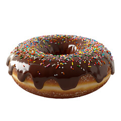 chocolate donut on isolated background