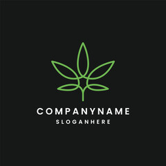 cannabis logo design template vector illustration