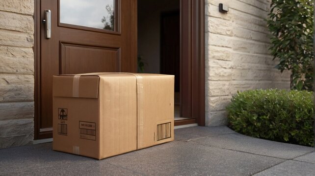  parcel box delivered to the front door. 
