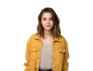 portrait of gentle teen girl, kind and friendly young woman