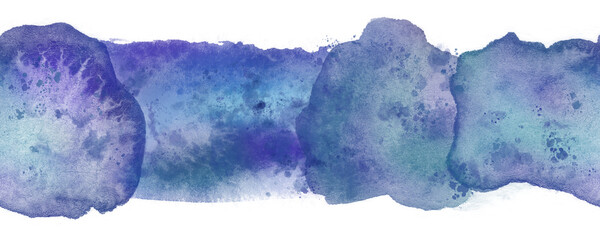 horizontally seamless colorful watercolor pattern as banner