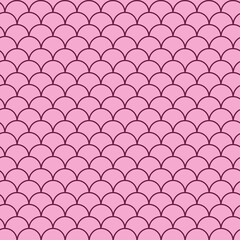 Little mermaid seamless pattern. Fish skin texture. Tillable background for girl fabric, textile design, wrapping paper, swimwear or wallpaper. Pink little mermaid background with fish scale.