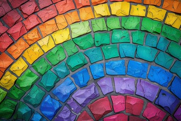 Colorful Rainbow mural Copy Spcae Design. Vivid marble wallpaper fabric abstract background. Gradient motley home decor lgbtq pride colored neon illustration pretext