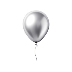 silver balloon on Transparent Background PNG Generative AI