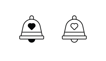 Wedding Bells icon design with white background stock illustration
