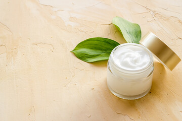 Closeup of skin care cosmetics product - cream for face or body