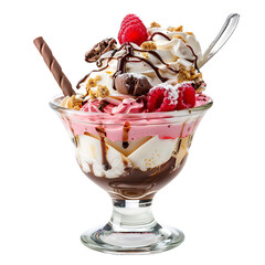 Ice Cream Sundae, transparent background, isolated image, generative AI