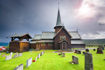 Fototapeta na wymiar Hedalen Stave Church, Norway