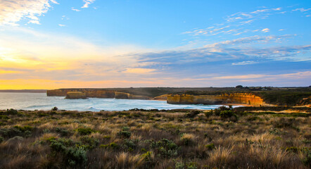 The Bakers Oven offshore rock formation near the coast of the Tasman Sea in the Twelve Apostles Marine National Park along the Great Ocean Road in Victoria, Australia