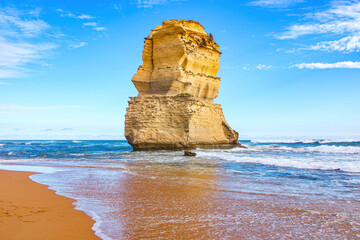 Offshore limestone stack on Gibson Beach at the Twelve Apostles Marine National Park along the...