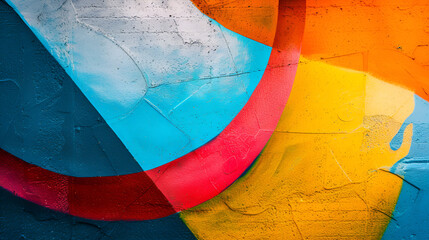 A fragment of colorful graffiti painted on a wall , background, Spray painting art,
