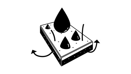 Moisture wicking emblem, black isolated silhouette