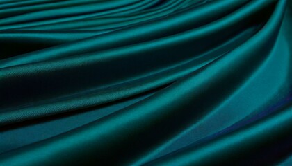 Obraz premium Luxury cyan wavy gradient fabric background. Abstract silk cloth texture pattern. Smooth shiny elegant drapery material curtain