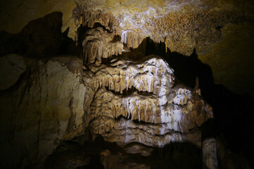 Drapery in the Blanche Cave in the Naracoorte Caves National Park in South Australia