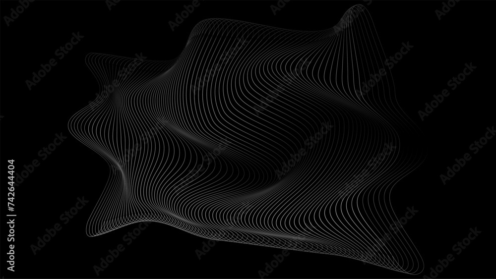 Poster abstract background with waving lines