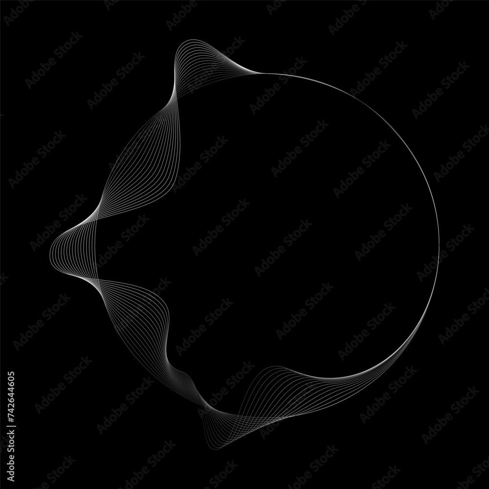 Poster abstract background with circular lines shape