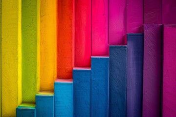 Colorful Rainbow dynamic Copy Spcae Design. Vivid ray wallpaper vibrant abstract background. Gradient motley placid lgbtq pride colored neon illustration ribbon - obrazy, fototapety, plakaty