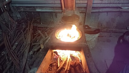 A Vietnamese traditional fire stove in Mekong Delta, south Vietnam.