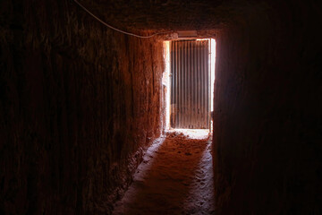 Tunnel of Tom's Working Opal Mine in Coober Pedy, South Australia