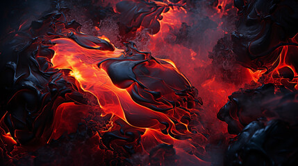 Lava Flows Creating Abstract Textures on Earth's Surface