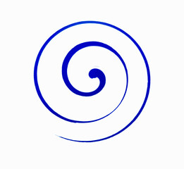 blue spiral drawed on a turning egg