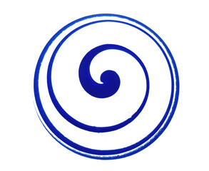 blue spiral drawed on a turning egg