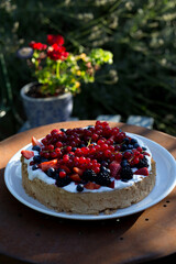 Fruit cake in late afternoon light