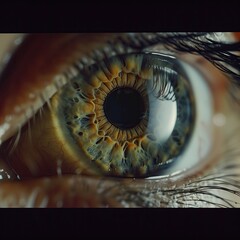 close-up of human eye retina