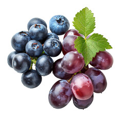 Fototapeta premium Blue grapes on isolated background