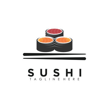 Sushi logo design vector with illustration premium concept