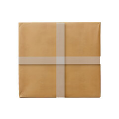 Box parcel mockup isolated on transparent background,transparency 