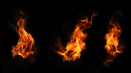 fire isolated on black background